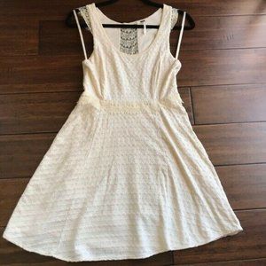 Free People Dress Women's Sz XS Fit & Flare A-Line Mini Sleeveless Lace Ivory